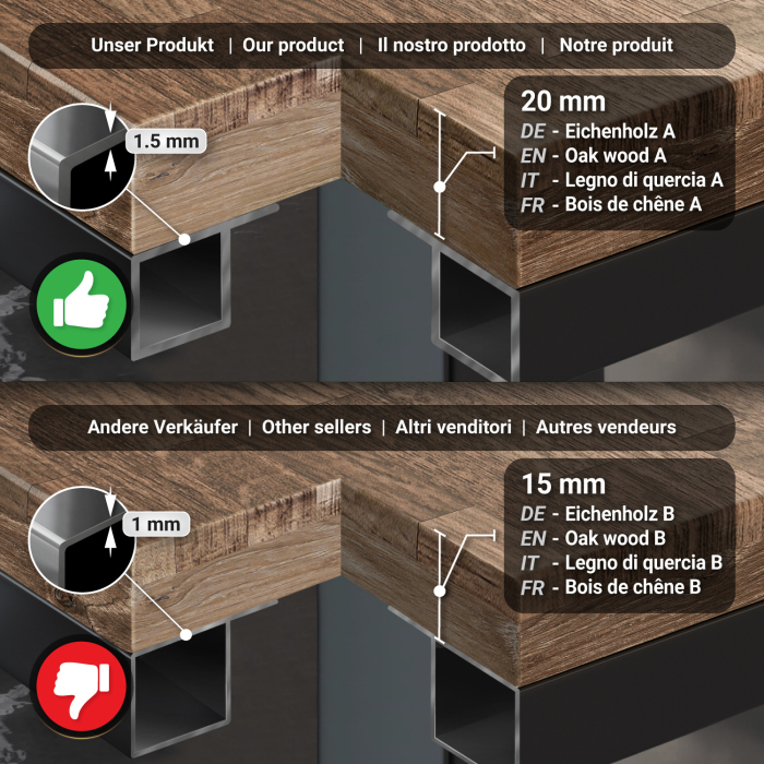 MM | Bistro solidt bord | rektangulært | 120 x 70 x 77 cm | valnød / sort MM | Bistro solidt bord | rektangulært | 120 x 70 x 77 cm | valnød / sort