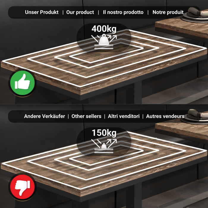 MM | Bistro solidt bord | rektangulært | 120 x 70 x 77 cm | valnød / sort MM | Bistro solidt bord | rektangulært | 120 x 70 x 77 cm | valnød / sort