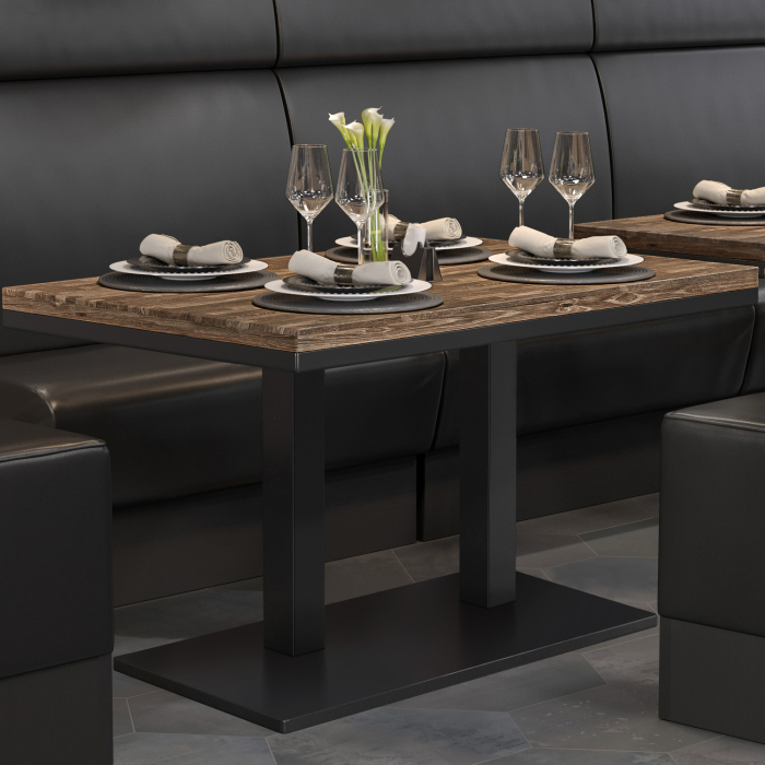 MM | Bistro solidt bord | rektangulært | 120 x 70 x 77 cm | valnød / sort MM | Bistro solidt bord | rektangulært | 120 x 70 x 77 cm | valnød / sort