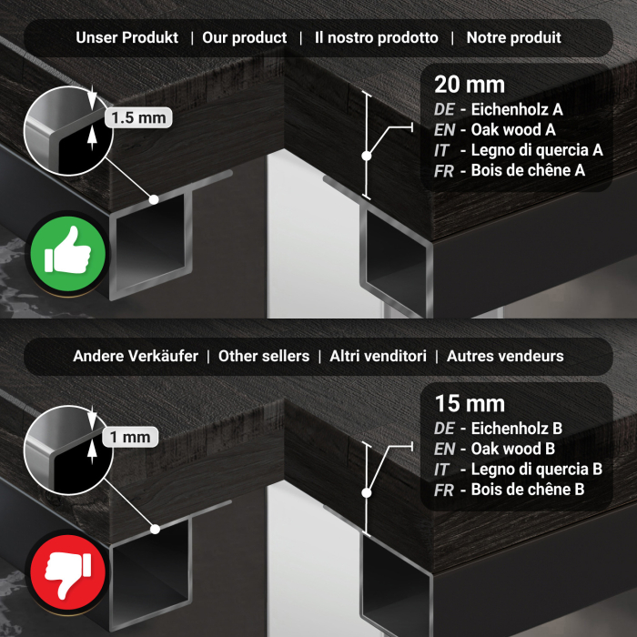 MM | Bistro solidt bord | rektangulært | 120 x 70 x 77 cm | wenge sort / rustfrit stål MM | Bistro solidt bord | rektangulært | 120 x 70 x 77 cm | wenge sort / rustfrit stål