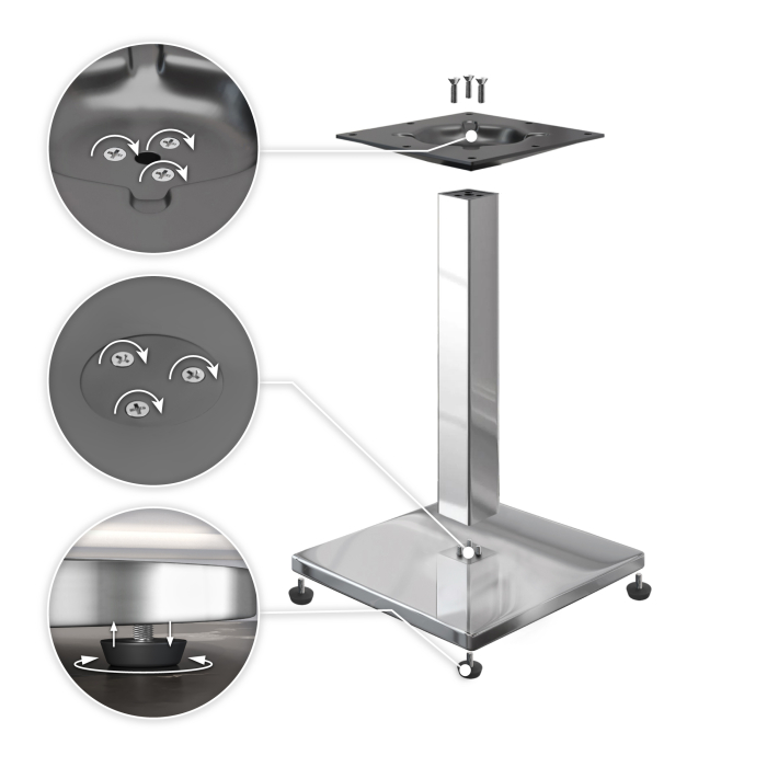 MM | Bistro solid bord | Firkantet | 70x70x77cm | Eik / rustfritt stål MM | Bistro solid bord | Firkantet | 70x70x77cm | Eik / rustfritt stål