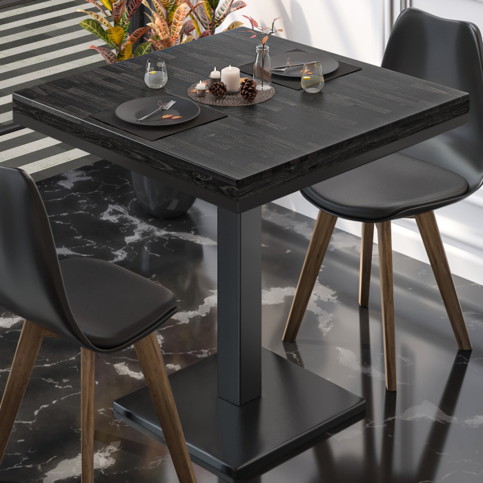 MM | Bistro solid bord | Firkantet | 70x70x77cm | Wenge Svart / Svart MM | Bistro solid bord | Firkantet | 70x70x77cm | Wenge Svart / Svart