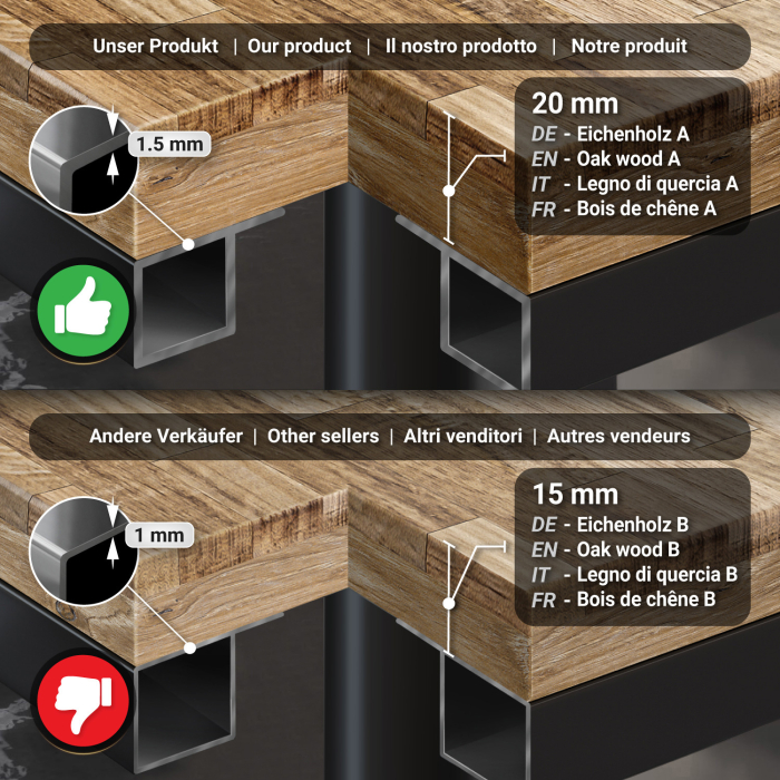 MML | Bistrobord | Firkantet | 70 x 70 x 77 cm | Eg / Sort MML | Bistrobord | Firkantet | 70 x 70 x 77 cm | Eg / Sort