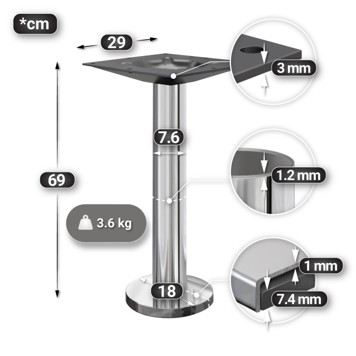 MML | Bistro solid bord | Firkantet | 70x70x77cm | Wenge svart / rustfritt stål MML | Bistro solid bord | Firkantet | 70x70x77cm | Wenge svart / rustfritt stål