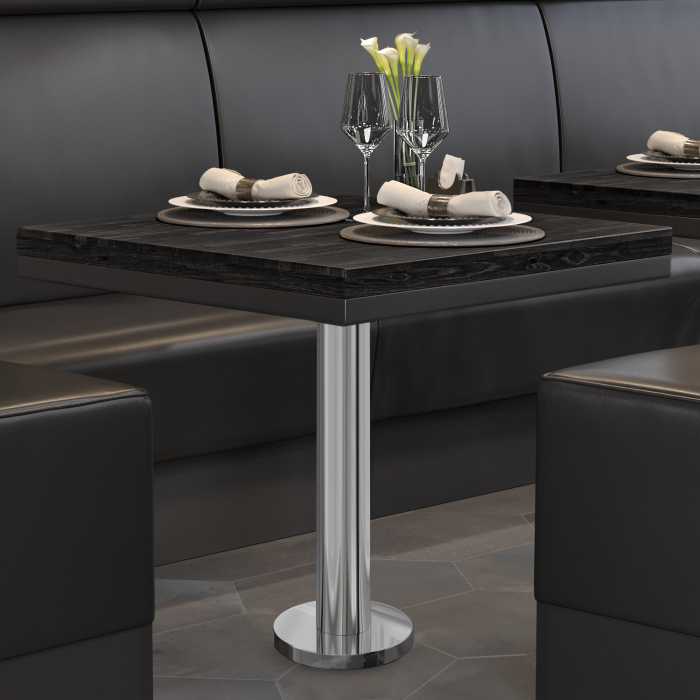 MML | Bistro solid bord | Firkantet | 70x70x77cm | Wenge svart / rustfritt stål MML | Bistro solid bord | Firkantet | 70x70x77cm | Wenge svart / rustfritt stål