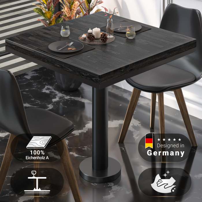 MML | Bistrobord | Firkantet | 70 x 70 x 77 cm | Wenge Sort / Sort MML | Bistrobord | Firkantet | 70 x 70 x 77 cm | Wenge Sort / Sort