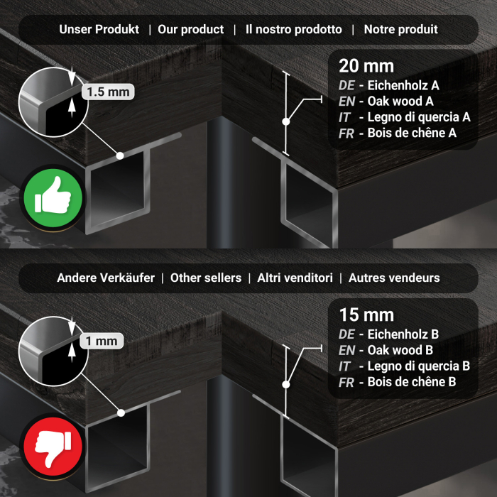 MML | Bistrobord | Firkantet | 70 x 70 x 77 cm | Wenge Sort / Sort MML | Bistrobord | Firkantet | 70 x 70 x 77 cm | Wenge Sort / Sort