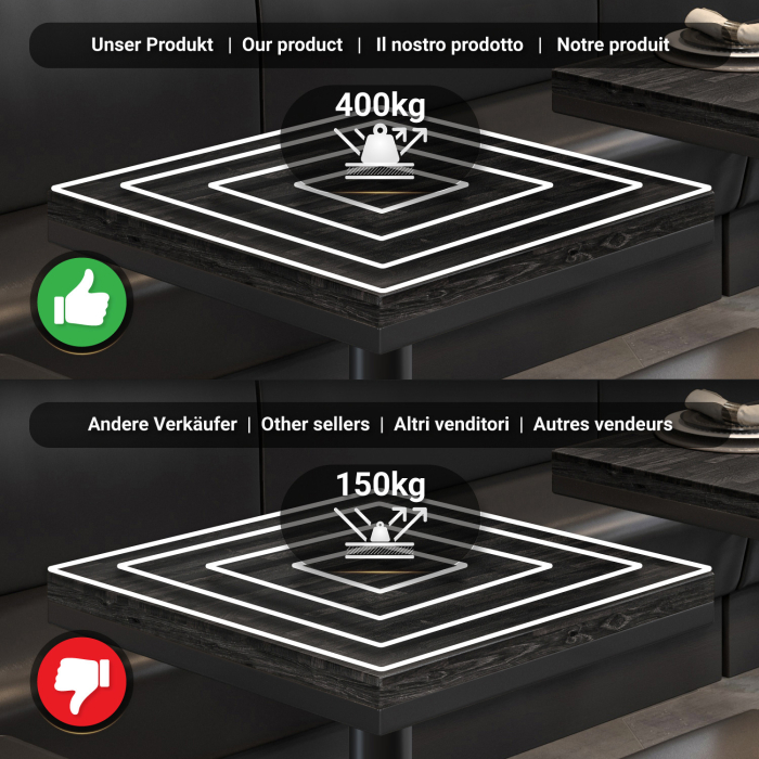 MML | Bistrobord | Firkantet | 70 x 70 x 77 cm | Wenge Sort / Sort MML | Bistrobord | Firkantet | 70 x 70 x 77 cm | Wenge Sort / Sort