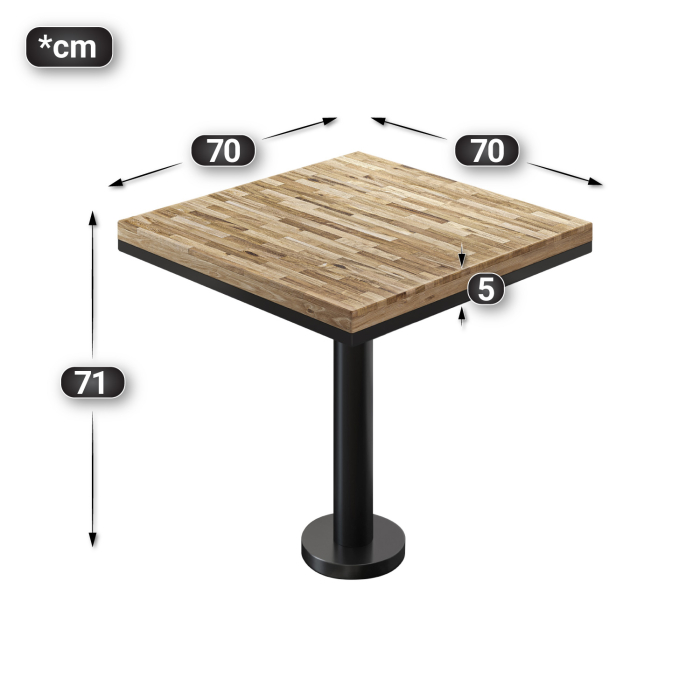 MML | Bistrobord | Firkantet | 70 x 70 x 77 cm | Eg / Sort MML | Bistrobord | Firkantet | 70 x 70 x 77 cm | Eg / Sort