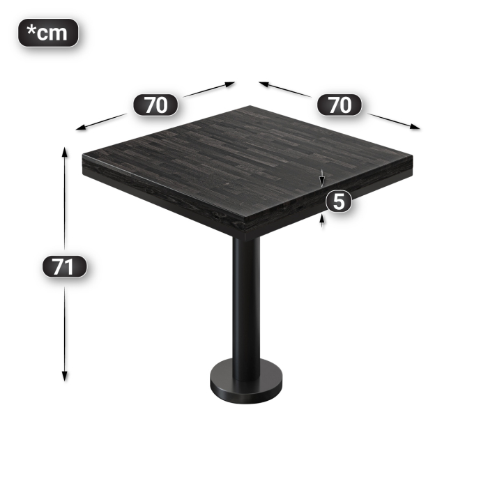 MML | Bistrobord | Firkantet | 70 x 70 x 77 cm | Wenge Sort / Sort MML | Bistrobord | Firkantet | 70 x 70 x 77 cm | Wenge Sort / Sort