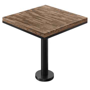 MML | Bistro Massiv Tisch | Quadratisch | 60 x 60 x 77 cm | Walnuß / Schwarz