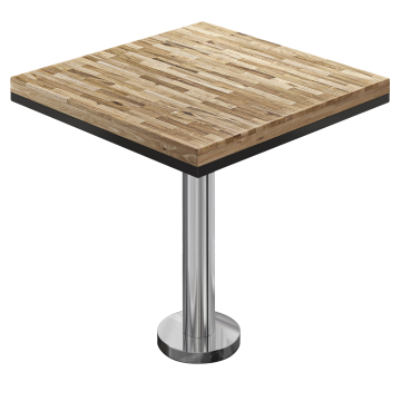 MML | Bistro solid bord | Firkantet | 80x80x77cm | Eik / rustfritt stål