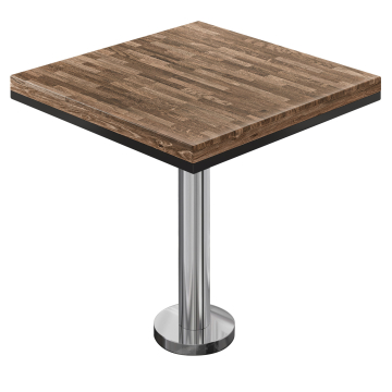 MML | Bistro solid bord | Firkantet | 80x80x77cm | Valnøtt / rustfritt stål