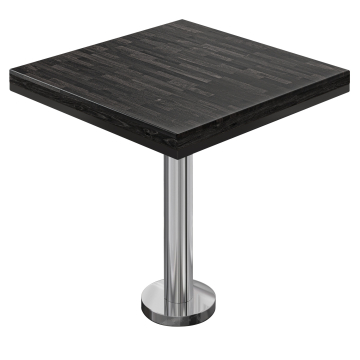MML | Bistrobord | Firkantet | 80 x 80 x 77 cm | Wenge sort / rustfrit stål