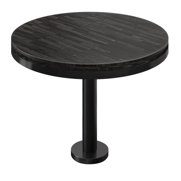 MML | Bistro Massiv Tisch | Rund | Ø 70 x 77 cm | Wenge Schwarz / Schwarz