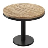 MN | Bistro Massiv Tisch | Rond | Ø 60 x 77 cm | chêne / noir