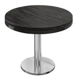 MN | Bistro Massivbord | Runt | Ø 80 x 77 cm | Wenge Svart / Rostfritt stål