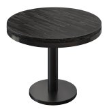 MN | Bistro Massivipöytä | Ympyrä | Ø 80 x 77 cm | Wenge Musta / Musta