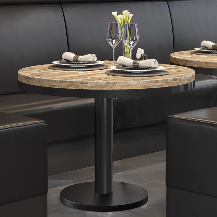 MN | Bistro massivt bord | runt | Ø 70 x 77 cm | ek / svart MN | Bistro massivt bord | runt | Ø 70 x 77 cm | ek / svart