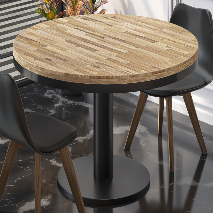 MN | Bistro massivt bord | runt | Ø 70 x 77 cm | ek / svart MN | Bistro massivt bord | runt | Ø 70 x 77 cm | ek / svart