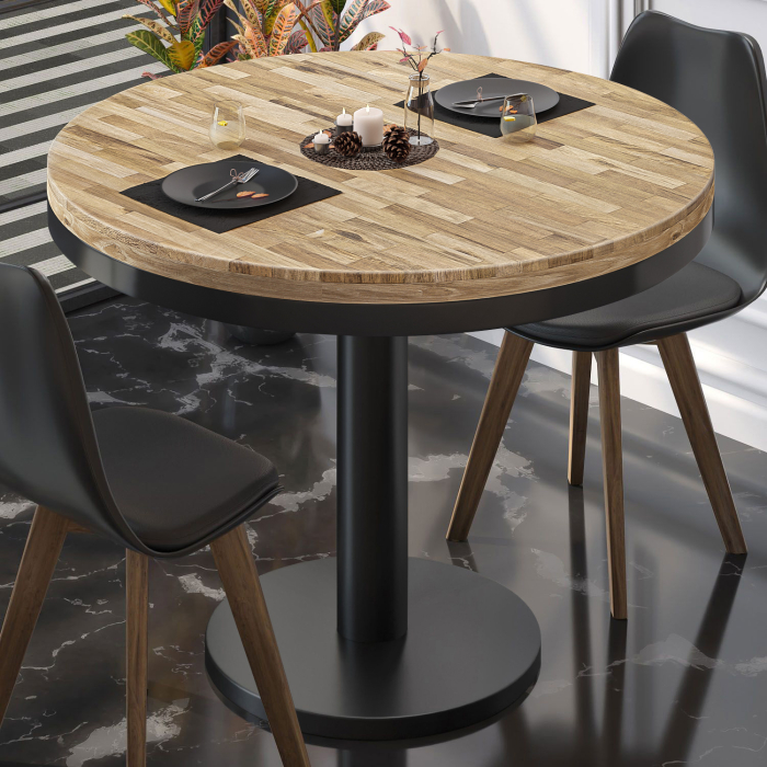 MN | Bistro massivt bord | runt | Ø 70 x 77 cm | ek / svart MN | Bistro massivt bord | runt | Ø 70 x 77 cm | ek / svart