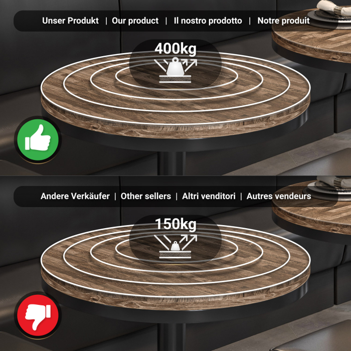 MN | Bistro solidt bord | Rundt | Ø 70 x 77 cm | Valnød / Sort MN | Bistro solidt bord | Rundt | Ø 70 x 77 cm | Valnød / Sort