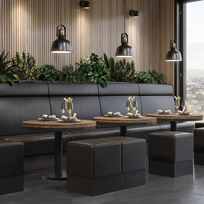 MN | Bistro solidt bord | Rundt | Ø 70 x 77 cm | Valnød / Sort MN | Bistro solidt bord | Rundt | Ø 70 x 77 cm | Valnød / Sort