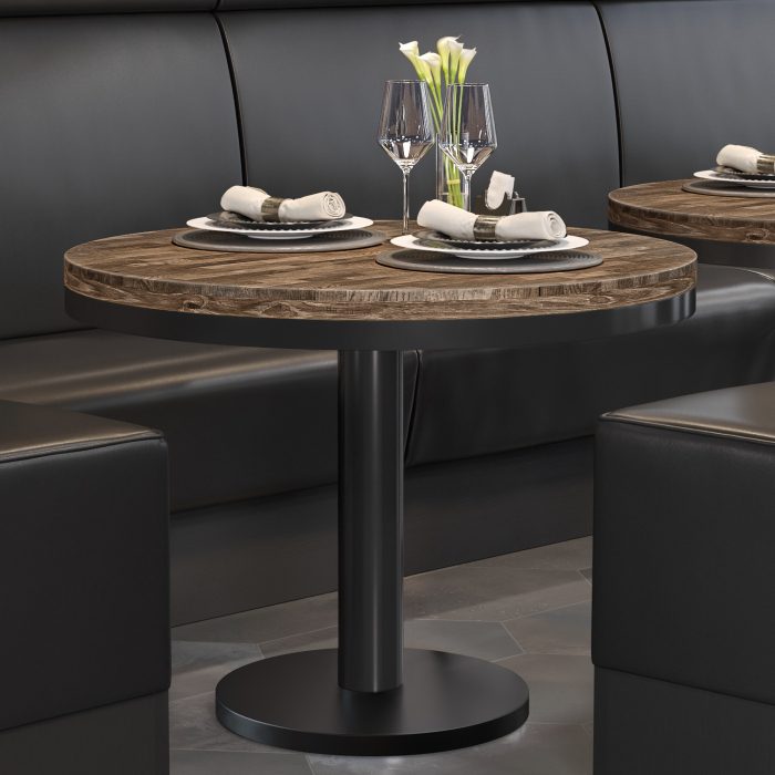 MN | Bistro solidt bord | Rundt | Ø 70 x 77 cm | Valnød / Sort MN | Bistro solidt bord | Rundt | Ø 70 x 77 cm | Valnød / Sort