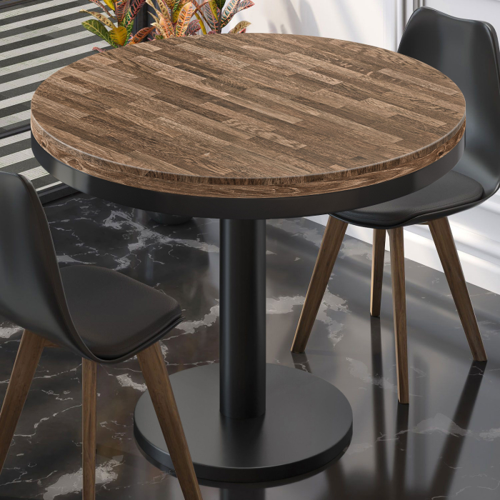 MN | Bistro solidt bord | Rundt | Ø 70 x 77 cm | Valnød / Sort MN | Bistro solidt bord | Rundt | Ø 70 x 77 cm | Valnød / Sort