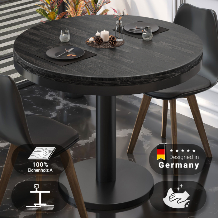 MN | Bistro Solid Bord | Runt | Ø 70 x 77 cm | Wenge Svart / Svart MN | Bistro Solid Bord | Runt | Ø 70 x 77 cm | Wenge Svart / Svart
