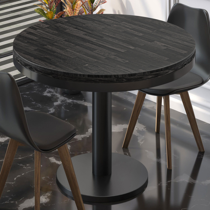 MN | Bistro Solid Bord | Runt | Ø 70 x 77 cm | Wenge Svart / Svart MN | Bistro Solid Bord | Runt | Ø 70 x 77 cm | Wenge Svart / Svart