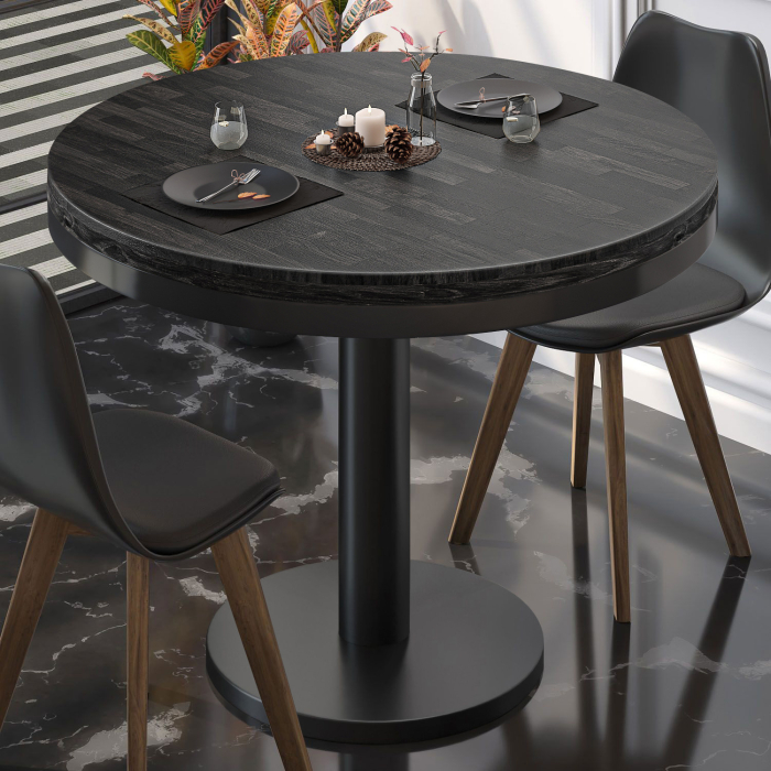 MN | Bistro Solid Bord | Runt | Ø 70 x 77 cm | Wenge Svart / Svart MN | Bistro Solid Bord | Runt | Ø 70 x 77 cm | Wenge Svart / Svart