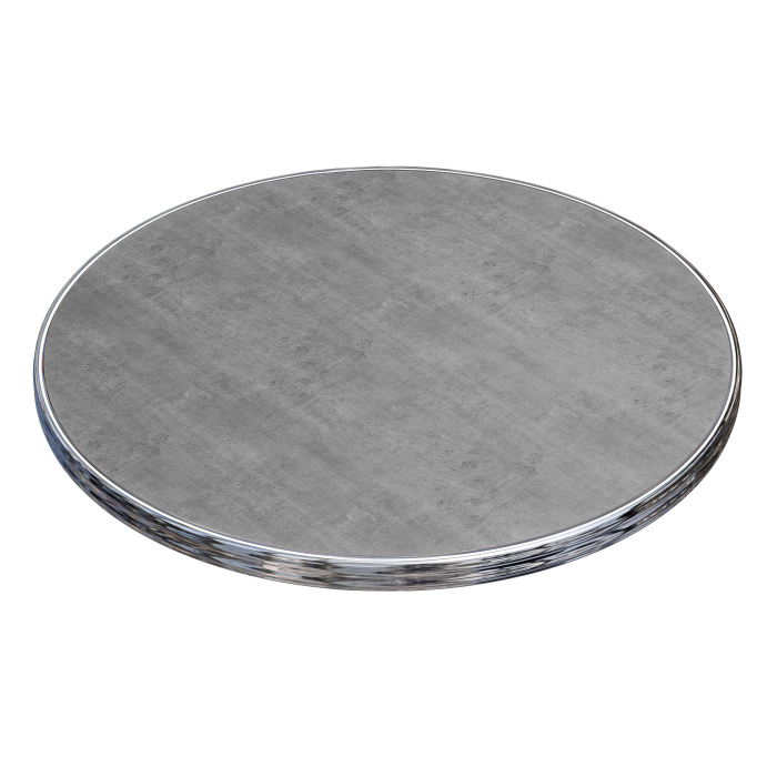 Morelia | Plateau de table Bistro extérieur | Bord chromé | Ø60cm | Béton