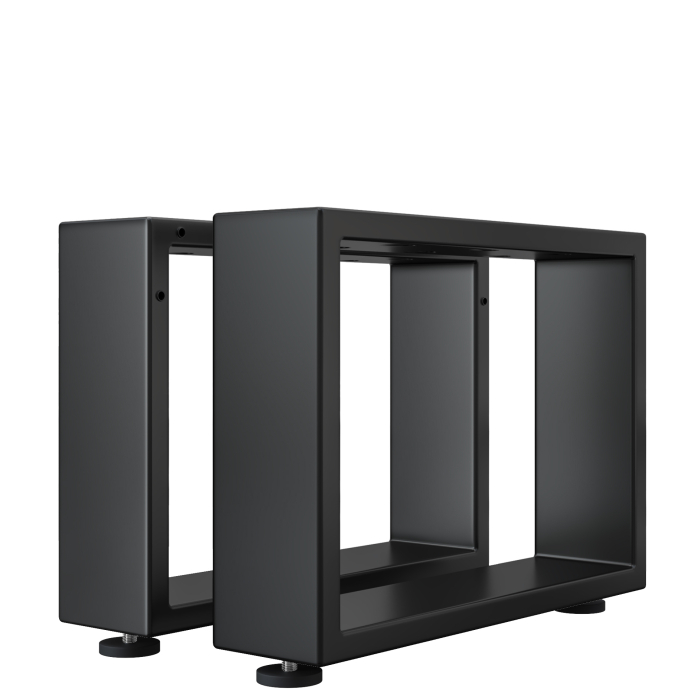 MORENA | Lounge Tisch Kufen | Schwarz | Füße: 16x16cm | B68xH36cm