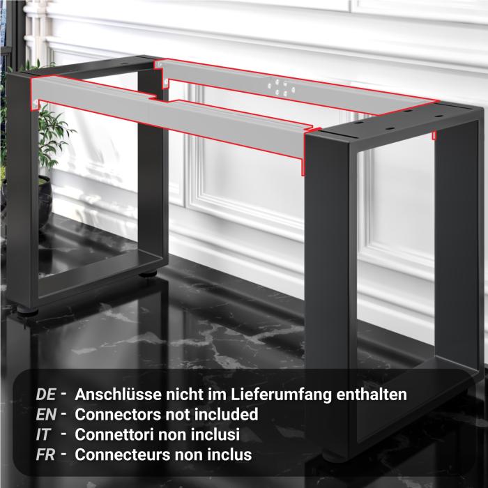 MORENA | U-formede ben til barbord | Sort | Fødder: 16x16cm | B58xH105cm MORENA | U-formede ben til barbord | Sort | Fødder: 16x16cm | B58xH105cm