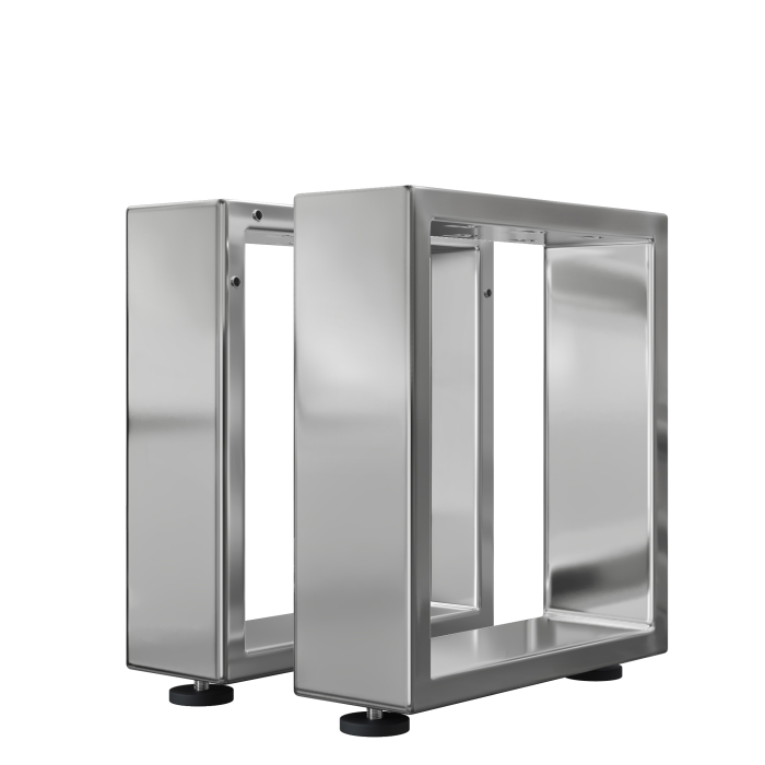 MORENA | Pieds de banc en U | Acier inoxydable | Pieds : 12x12cm | L40xH43cm
