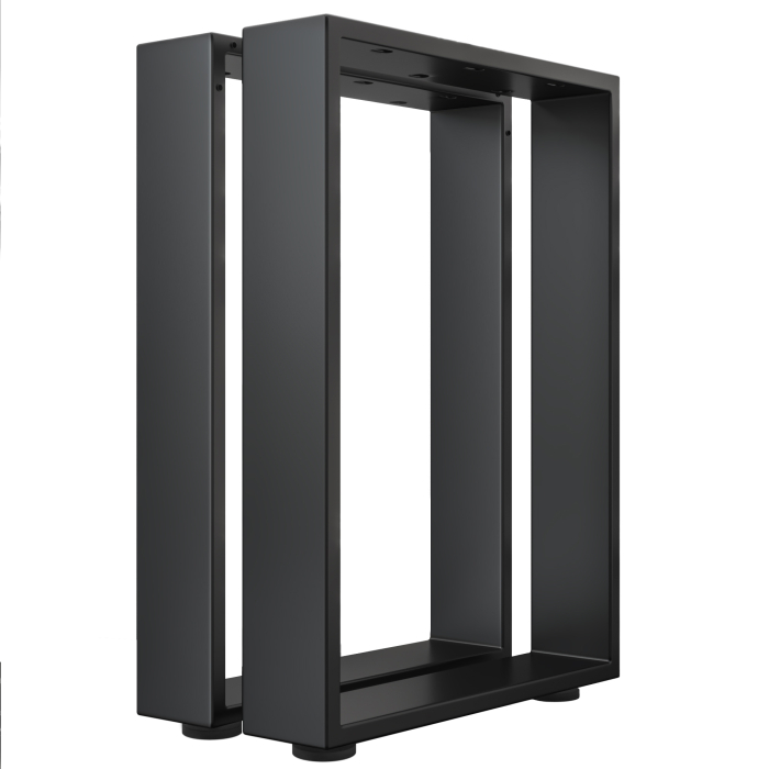 MORENA | Patas de mesa de bar en forma de U | Negro | Pies: 12x12cm | Ancho58xAlto105cm