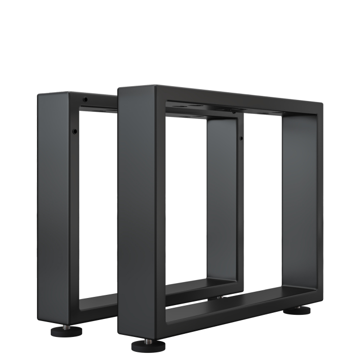 MORENA | Hocker & Bank Kufen | Czarny | Nogi: 6x6cm | Szer. 40xWys. 43cm