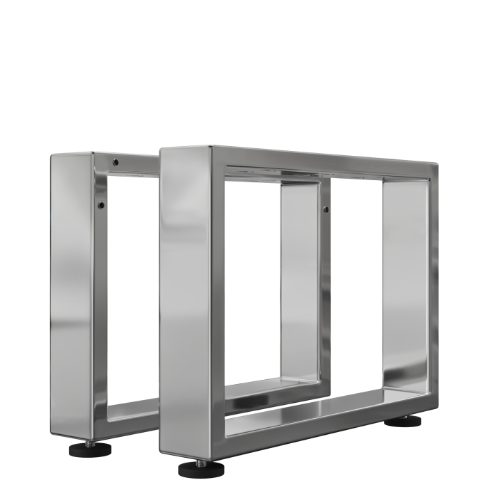 MORENA | Lounge table skids | stainless steel | legs: 6x6cm | W68xH36cm
