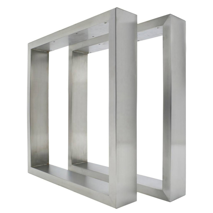 MORENA | X formet barbordben | Rustfritt stål | Føtter: 6x6 cm | B58xH105cm