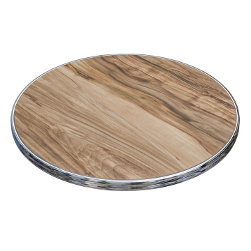 Morelia | Bistro tafelblad voor buiten | chromen rand | Ø60cm | sheesham