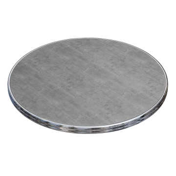 Morelia | Plateau de table Bistro extérieur | Bord chromé | Ø60cm | Béton
