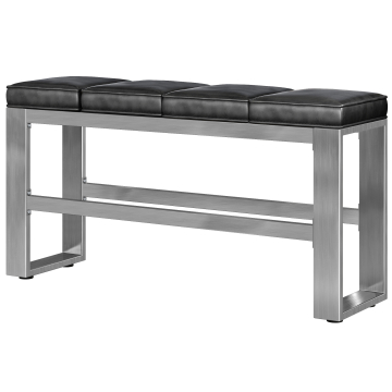 MORENA | Bank B:H 160 x 78cm | 12mm | Roestvrij staal/ Zwart