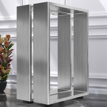 MORENA | Gambe a forma di u per tavolo | Acciaio inox | Piedi: 16x16cm | L68xH105cm