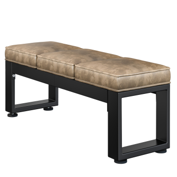 MORENA | Lounge Bench B:H 120 x 51cm | 8mm | Black/ Taupe