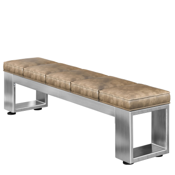 MORENA | Lounge bænk B:H 200 x 51cm | 16mm | Rustfrit stål/ Taupe