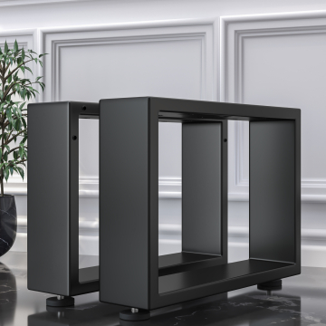 MORENA | Lounge Table Skids | Sort | Fødder: 12x12cm | B58xH36cm