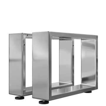 MORENA | Lounge Tisch Kufen | Edelstahl | Füße: 16x16cm | B68xH36cm