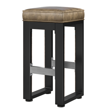 MORENA | Sgabello da bar Gastro | B:H 40 x 81cm | Nero/ Taupe | Seduta in pelle: Taupe | senza schienale