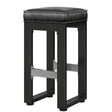 MORENA | Sgabello da gastro bar | B:H 40 x 81 cm | Nero/ Antracite | Sedile in pelle: Nero | senza schienale